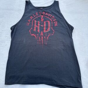 Harley Davidson Biker Built Black Tank Top Mile High XL Black Red 2015
